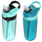 Botella de agua infantil Contigo Aubrey Kids de 20 oz con popote de silicona y tapa antiderrames