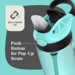 Botella de agua infantil Contigo Aubrey Kids de 20 oz con popote de silicona y tapa antiderrames