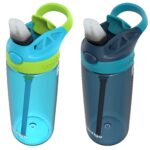 Botella de agua infantil Contigo Aubrey Kids de 20 oz con popote de silicona y tapa antiderrames