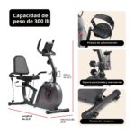 Bicicleta reclinada inteligente Sunny Health & Fitness SF-RB424006 asiento acolchado 300 lbs resistencia magnetica 16 ni