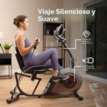 Bicicleta reclinada inteligente Sunny Health & Fitness SF-RB424006 asiento acolchado 300 lbs resistencia magnetica 16 ni