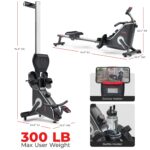 Máquina de remo magnética Sunny Health & Fitness SF-RW523043 riel acero inoxidable 50 pulgadas 16 niveles resistencia pl