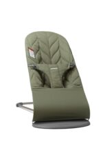 BabyBjörn Bouncer Bliss - Edredón tejido de pétalos verde oscuro y portabebés mini tejido verde oscuro para 0-12 meses,