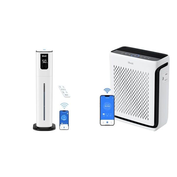 Humidificador y purificador de aire LEVOIT OasisMist 1000S 10L 600ft2 y Vital 100S-P 1110ft2 con filtro HEPA