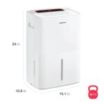 Deshumidificador portátil Amana AMND501AW 50 Pintas Energy Star 3 velocidades temporizador 24 horas apagado automático 1