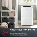 Deshumidificador portátil Amana AMND501AW 50 Pintas Energy Star 3 velocidades temporizador 24 horas apagado automático 1
