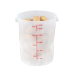 Contenedores de almacenamiento de alimentos translúcidos 22 cuartos de galón Restaurantware Met Lux RWT1578C con marcado