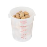 Contenedores de almacenamiento de alimentos translúcidos 22 cuartos de galón Restaurantware Met Lux RWT1578C con marcado