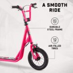 Scooter infantil Mongoose con llantas de 12 pulgadas manubrio tipo BMX rotor de freno y clavijas para niños mayores de 6