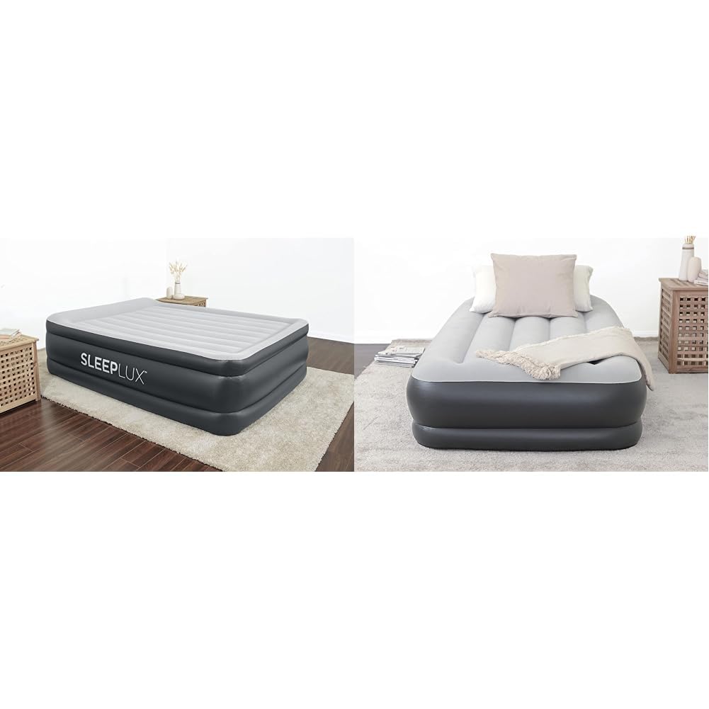 Version 1.0.0 Paquete colchones inflables SLEEPLUX cama de aire tamano Queen y Twin con bomba integrada almohadas y cargadores USB 22