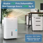 Paquete de deshumidificadores Waykar 150 y 120 pintas para espacios de 7000 y 6000 pies cuadrados con mangueras de drena