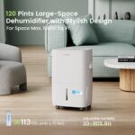Paquete de deshumidificadores Waykar 150 y 120 pintas para espacios de 7000 y 6000 pies cuadrados con mangueras de drena