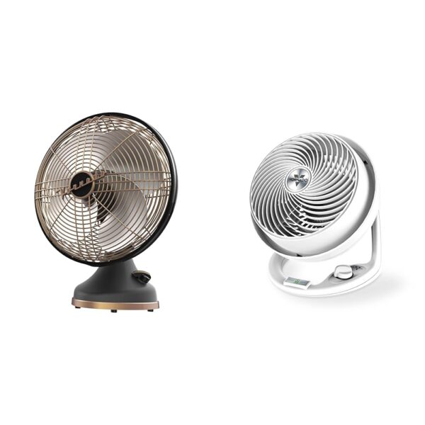 Ventilador Circulador Vornado Silver Swan Alchemy y 610DC Motor DC Oscilante Vintage Gris Metalico 5 Palas