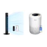 Paquete Ventilador de Torre Oscilante Inteligente Levoit 42 pulgadas y Purificador de Aire WiFi blanco compatible con Al