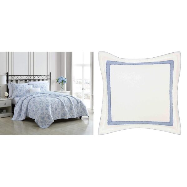 Laura Ashley Home - Juego de edredón tamaño King con fundas a juego, funda Mila Euro, paquete de ropa de cama floral par