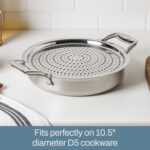 Sartén Hondo Sauteuse All-Clad Groupe SEB D5 BD5540485 Acero Inoxidable Cepillado 5 Capas con Tapa y Protector de Salpic
