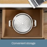 Sartén Hondo Sauteuse All-Clad Groupe SEB D5 BD5540485 Acero Inoxidable Cepillado 5 Capas con Tapa y Protector de Salpic