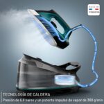 Plancha de vapor Rowenta DG7626 caldera 400 agujeros suela acero inoxidable tanque 37 oz 1800W