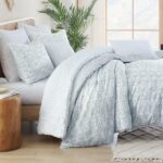 Juego de edredon Peri Home Ikat CHF Industries 2D6123C4BL 3 piezas algodón 100% tamaño King azul con ojales