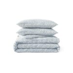 Juego de edredon Peri Home Ikat CHF Industries 2D6123C4BL 3 piezas algodón 100% tamaño King azul con ojales