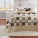 Juego de colcha acolchada algodón 3 piezas Greenland Home Fashions Oxford GL-1304EJSK color taupe tamaño King extra gran