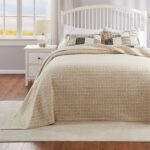Juego de colcha acolchada algodón 3 piezas Greenland Home Fashions Oxford GL-1304EJSK color taupe tamaño King extra gran