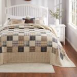 Juego de colcha acolchada algodón 3 piezas Greenland Home Fashions Oxford GL-1304EJSK color taupe tamaño King extra gran