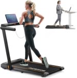 Caminadora plegable 2 en 1 Acezoe Powerful-10 motor 2.5 HP pantalla tactil 12 modos HIIT bajo escritorio 265 libras