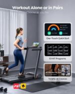 Caminadora plegable 2 en 1 Acezoe Powerful-10 motor 2.5 HP pantalla tactil 12 modos HIIT bajo escritorio 265 libras