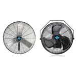 Paquete ventiladores pared Tornado Pro Series 30 pulgadas 8850 CFM oscilante industrial y 18 pulgadas 4150 CFM resistent
