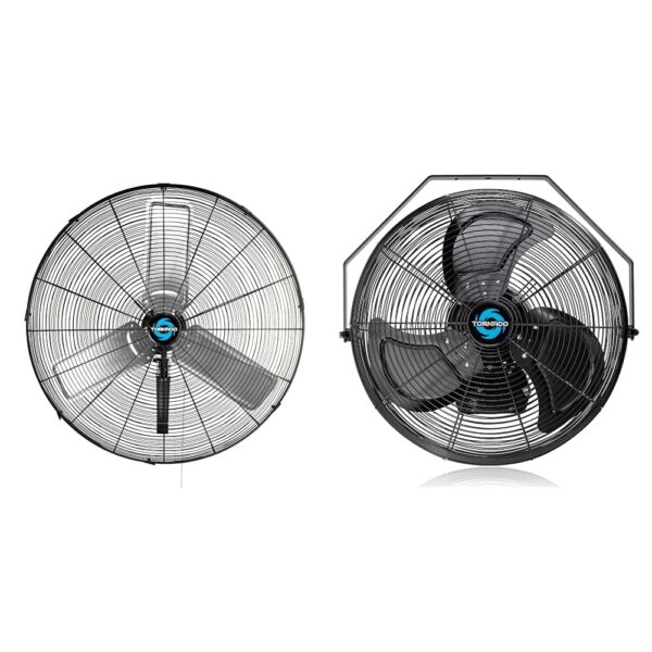 Paquete ventiladores pared Tornado Pro Series 30 pulgadas 8850 CFM oscilante industrial y 18 pulgadas 4150 CFM resistent