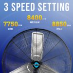 Paquete ventiladores pared Tornado Pro Series 30 pulgadas 8850 CFM oscilante industrial y 18 pulgadas 4150 CFM resistent