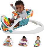 Fisher-Price Silla portátil para bebé, asiento de piso de lujo para Kick & Play Sit-Me-Up con juguete de aprendizaje de