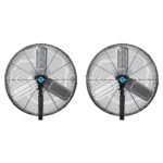 Tornado Paquete de 2 ventiladores oscilantes de montaje en pared de alta velocidad 7600 CFM de 24 pulgadas Pro Series pa