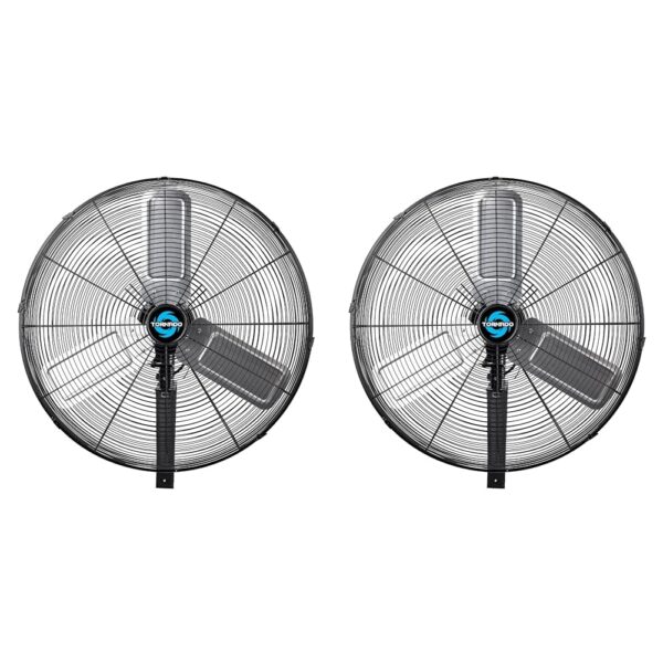 Tornado Paquete de 2 ventiladores oscilantes de montaje en pared de alta velocidad 7600 CFM de 24 pulgadas Pro Series pa