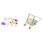 Lovevery Juego de música con 6 instrumentos, libro de canciones, cochecito Buddy de madera, juguete de juego de simulaci