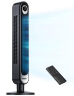 Ventiladores Dreo pedestal PolyFan 513S 882 CFM 8 velocidades 25 dB y torre 42 pulgadas sin aspas oscilantes control rem