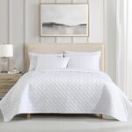 Colcha Noble Tencel Riverbrook Home 90772 3 piezas tamaño Queen color blanco