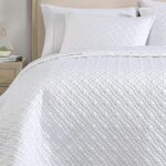 Colcha Noble Tencel Riverbrook Home 90772 3 piezas tamaño Queen color blanco