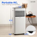 Aire Acondicionado Portátil SereneLife SLPAC180W 8000 BTU 3 en 1 unidad de piso compacta enfría hasta 28 metros cuadrado