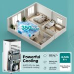 Aire Acondicionado Portátil SereneLife SLPAC180W 8000 BTU 3 en 1 unidad de piso compacta enfría hasta 28 metros cuadrado