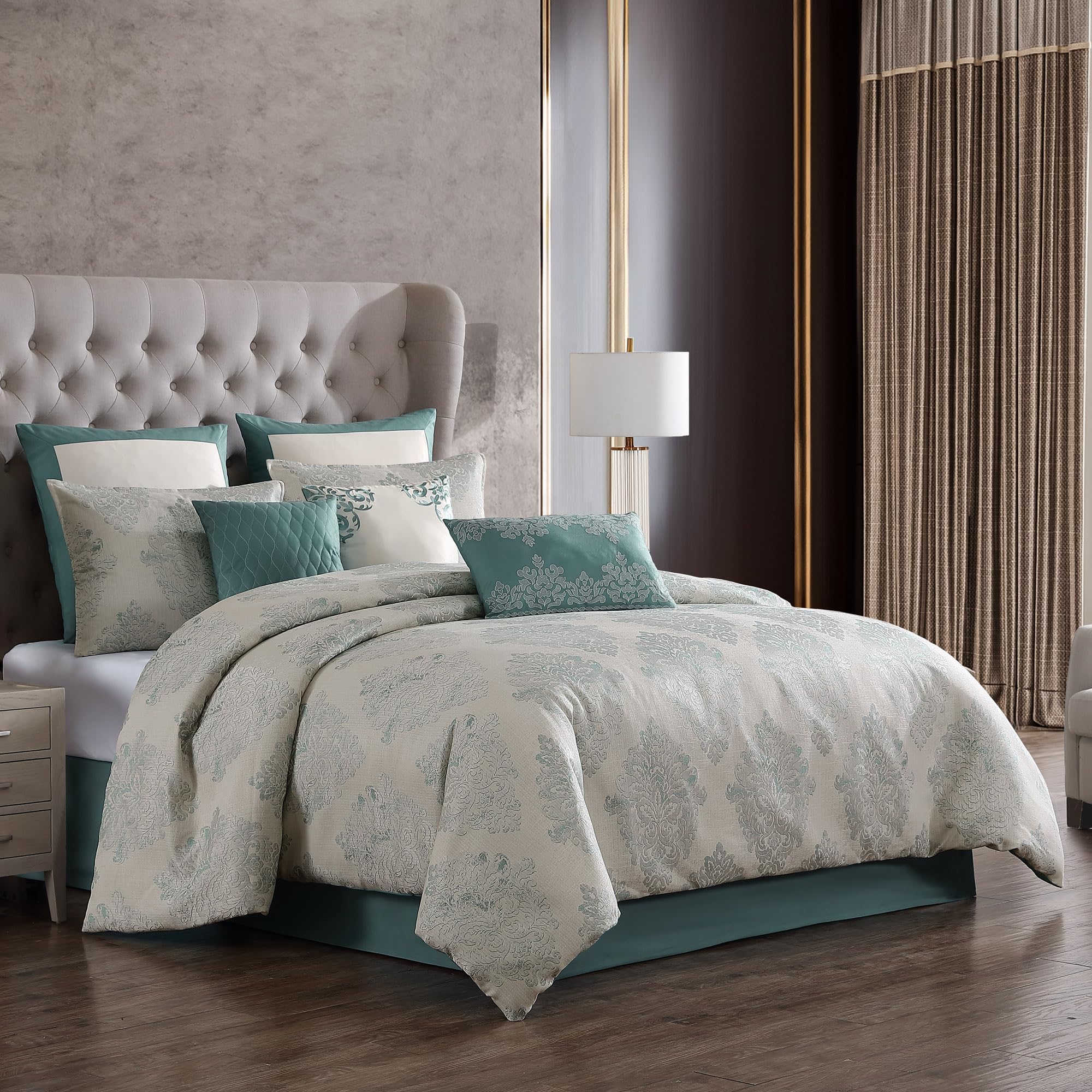 Version 1.0.0 Juego de edredon Riverbrook Home Marana 90753 tamaño King azul 10 piezas ropa de cama completa