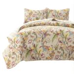 Colcha reversible de algodón Lush Decor Dolores 16T005080 tamaño King 3 piezas diseño tropical floral multicolor neutro