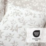 Juego de edredón reversible Lush Decor 23T000462 jacquard floral 3 piezas King California King neutro ropa de cama