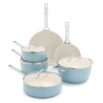 Batería de Cocina Juego de Ollas y Sartenes GreenPan Padova Pro CC007844-001 10 Piezas Cerámica Antiadherente Inducción