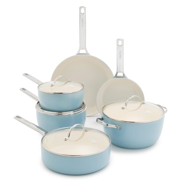 Batería de Cocina Juego de Ollas y Sartenes GreenPan Padova Pro CC007844-001 10 Piezas Cerámica Antiadherente Inducción