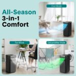 Aire acondicionado portátil SereneLife SLPAC19B 10000 BTU 115V con deshumidificador y ventilador kit de montaje en venta