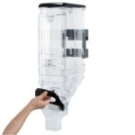 Dispensador de cereales plástico montado en pared Restaurantware RWT1663B 5 galones negro autoservicio alimentos secos