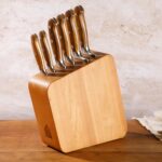 Bloomhouse - Dos veces ganador de las Cosas Favoritas de Oprah - Juego de 7 cuchillos de cocina de madera de olivo itali
