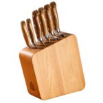 Bloomhouse - Dos veces ganador de las Cosas Favoritas de Oprah - Juego de 7 cuchillos de cocina de madera de olivo itali